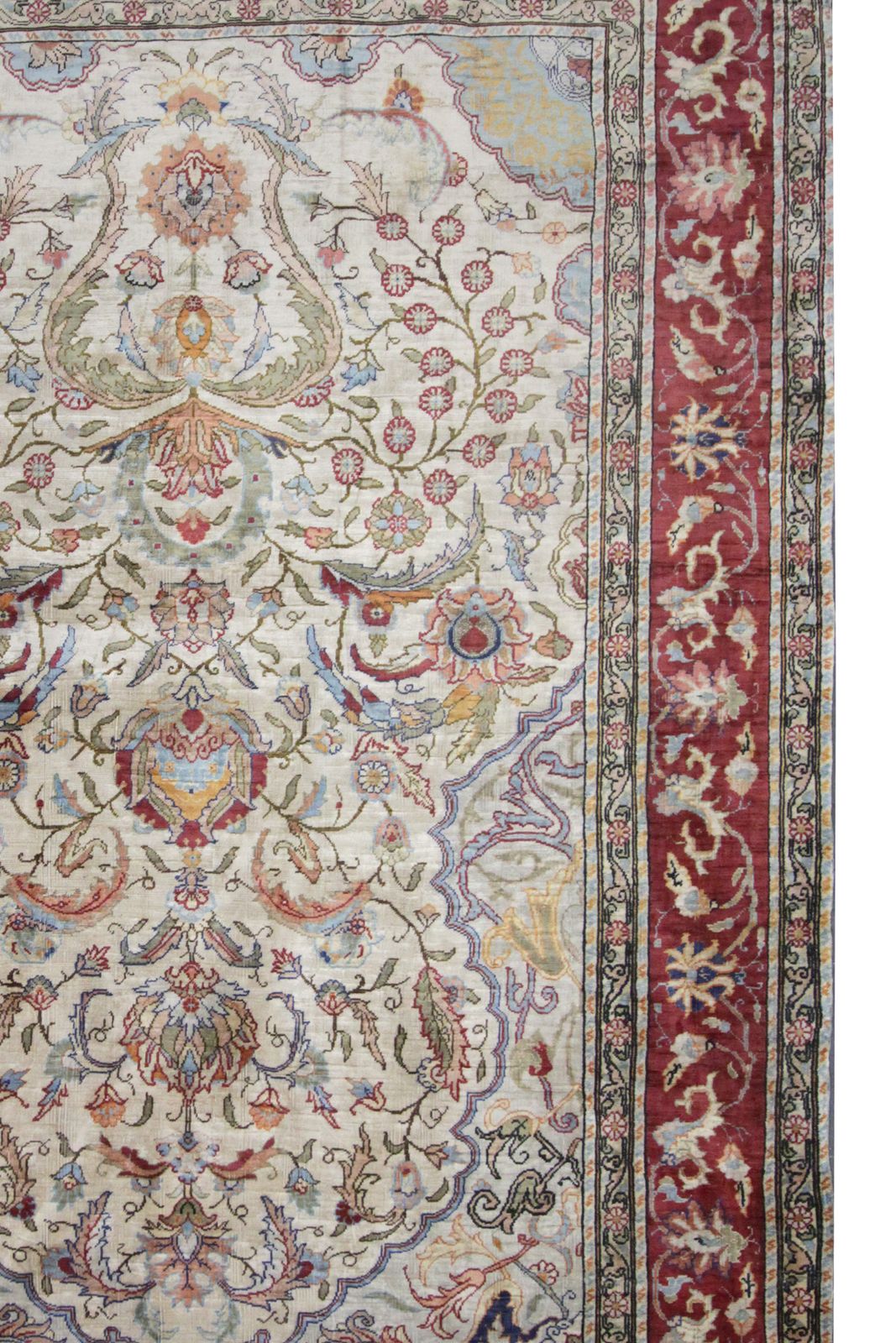 Tapis d'époque en soie pure tissé à la main, Hereke, Turquie, 82 x 137 cm photo 5500.0
