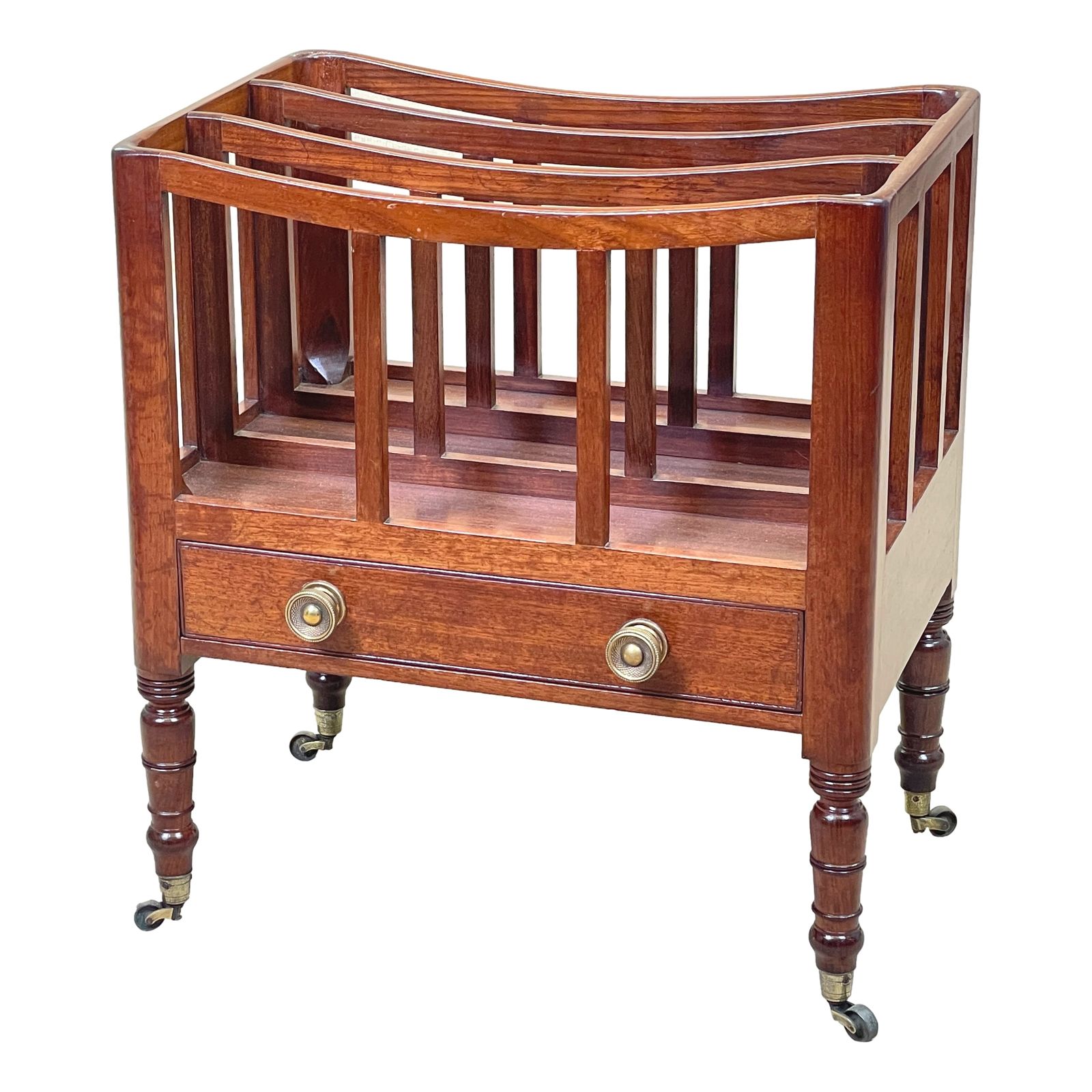 Regency Mahogany Antique Boat Shaped Canterbury  (England, Circa 1810)
