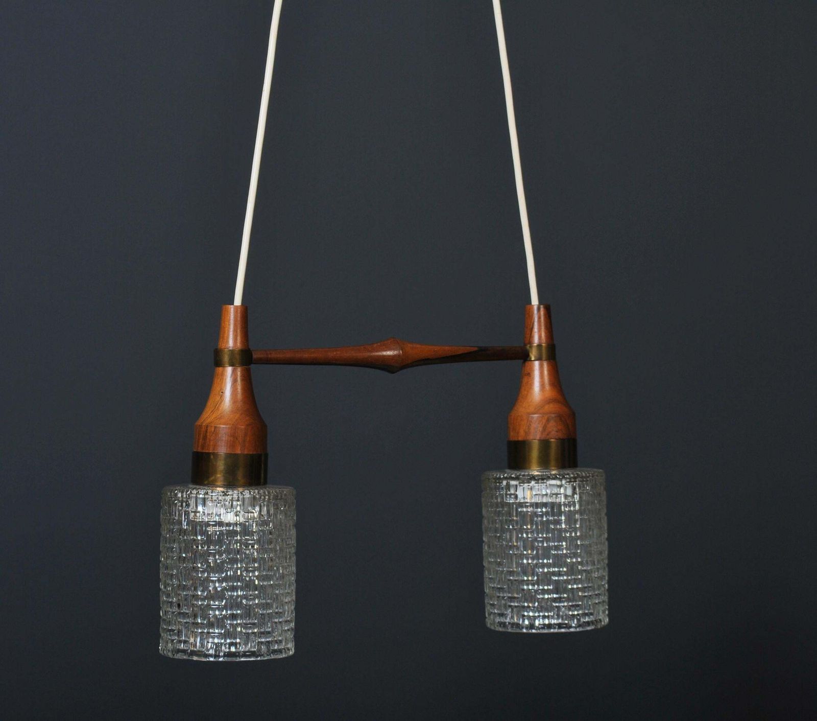 Danish Midcentury Dual Pendant Light photo furniture