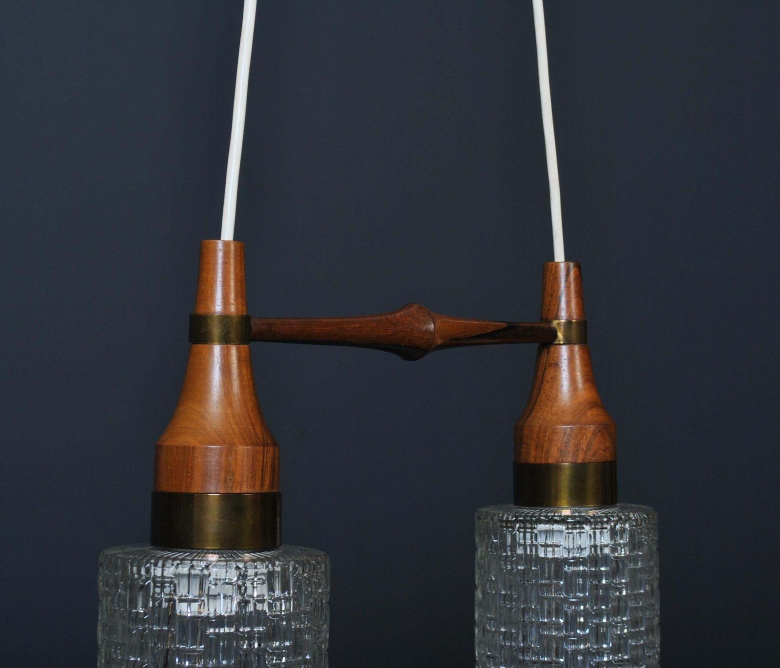 Danish Midcentury Dual Pendant Light photo Lighting