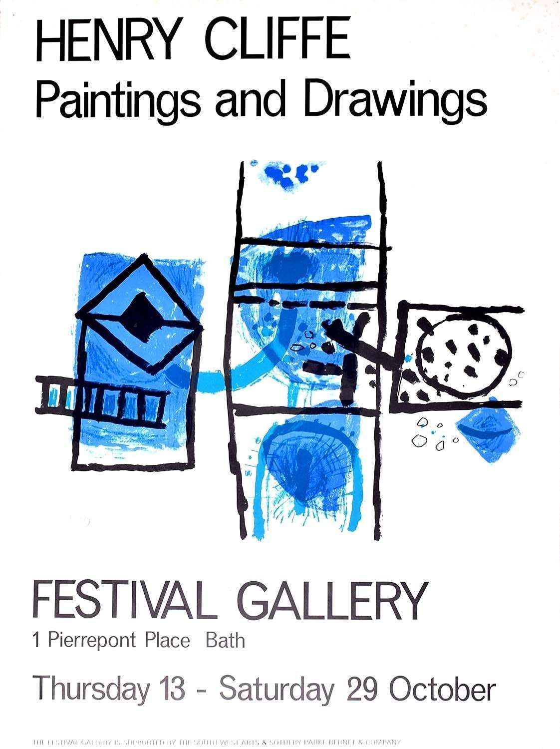 Henry Cliffe Henry Cliffe 1919 1983 Festival Gallery Bath Abstract Poster Modern British Art
