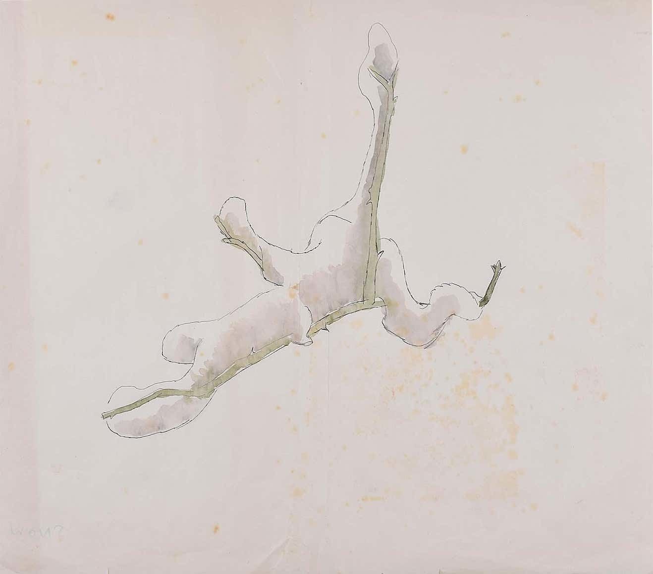 Clifford Ellis Clifford Ellis Snow Laden Branch Watercolour Modern British Art 1950s C. 1950s