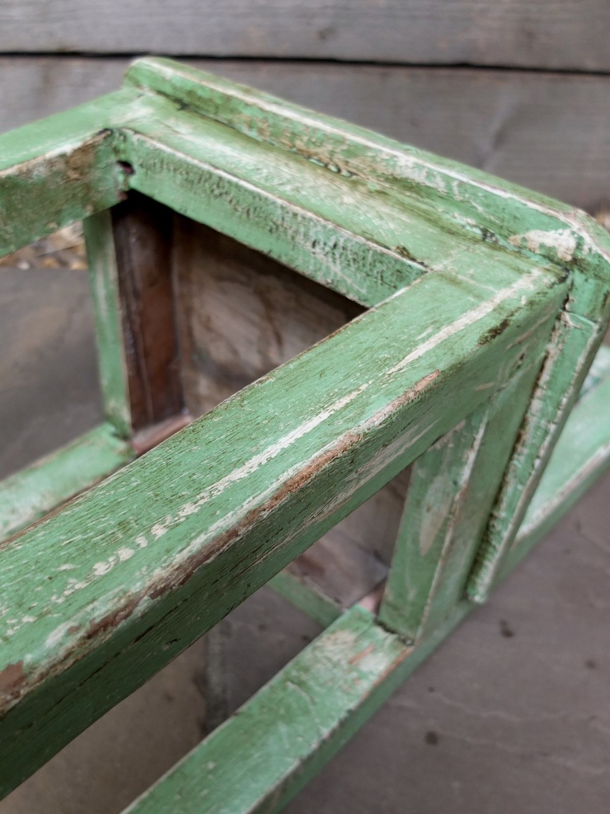 Rustic Painted Wooden Childs Chair photo vinterior