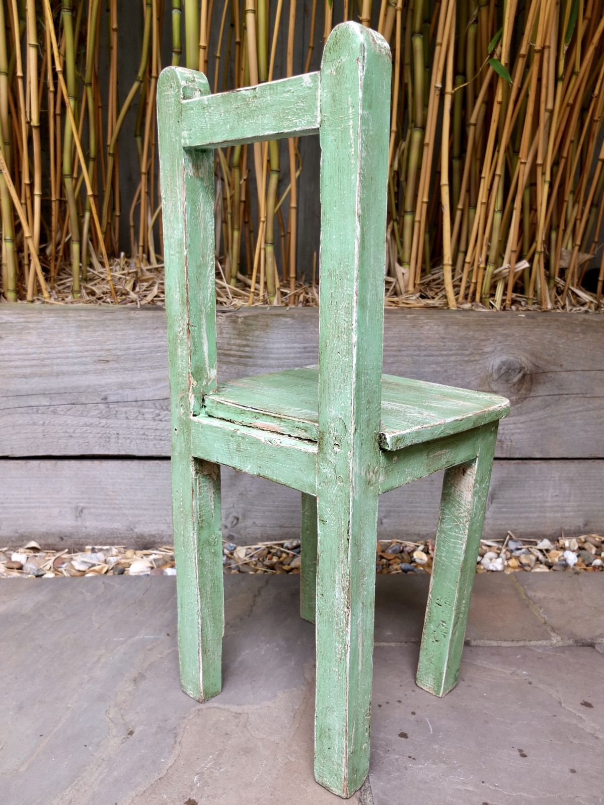 Rustic Painted Wooden Childs Chair photo Furniture