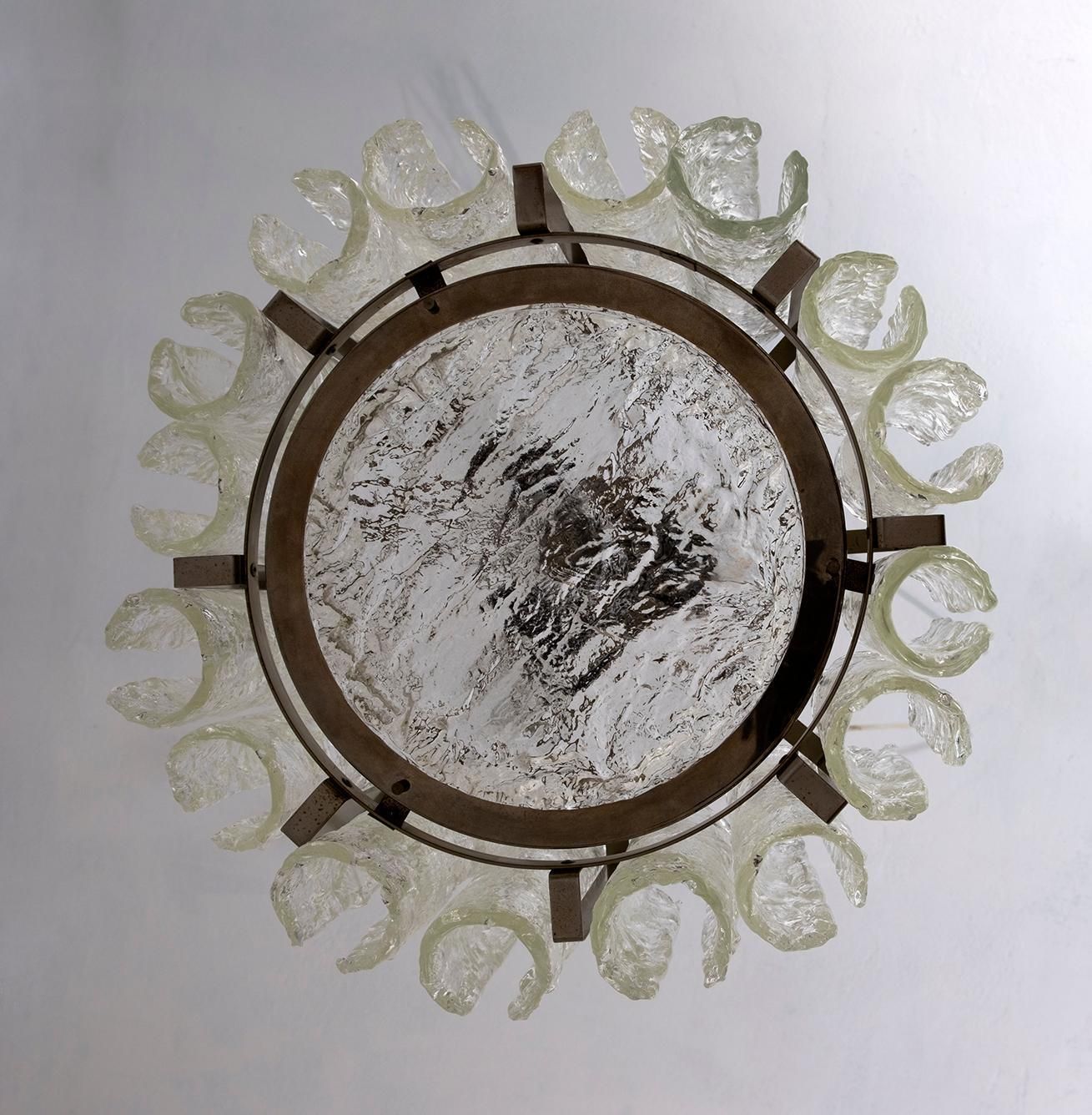 Carlo Nason Postmodern Italian Murano Glass Chandelier For Mazzega, 1970s photo vintage