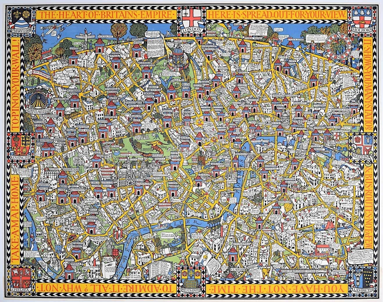Macdonald 'Max' Gill Wonderground Map Of London (C.1924)