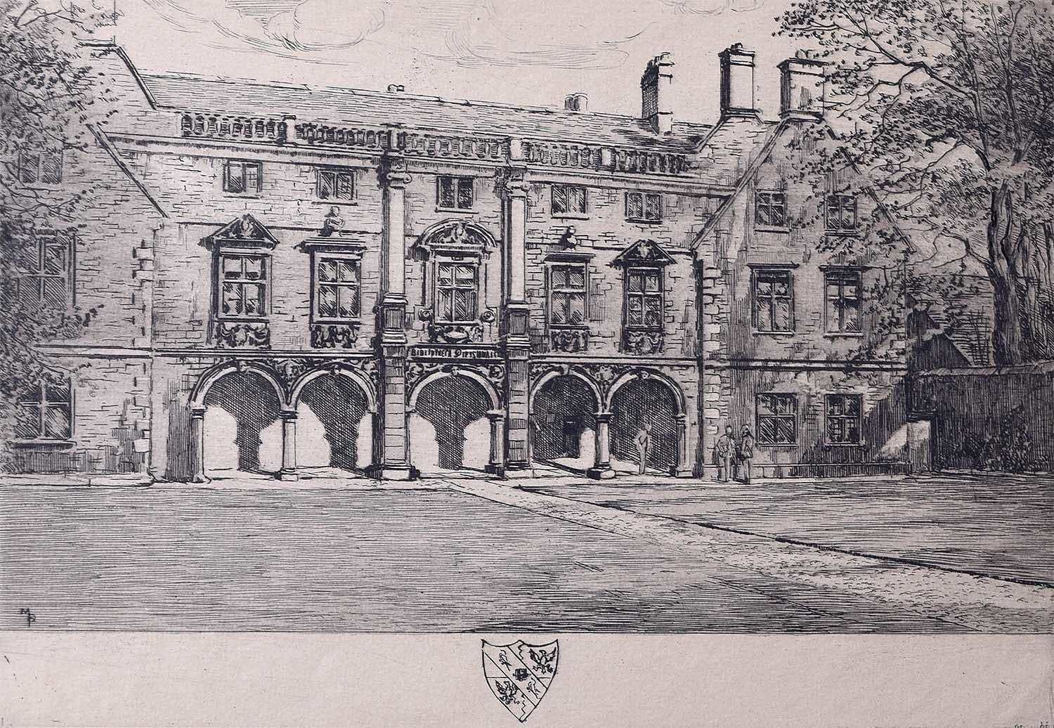Mabel Oliver Rae, Pepys Library Magdalen College Cambridge Etching  (C.1920)