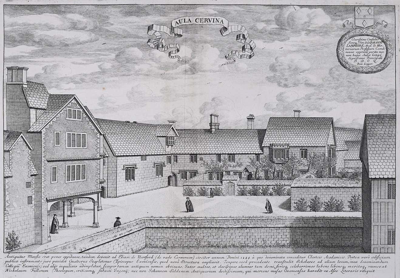 David Loggan, Hertford College, Oxford Hart Hall Engraving (1675)