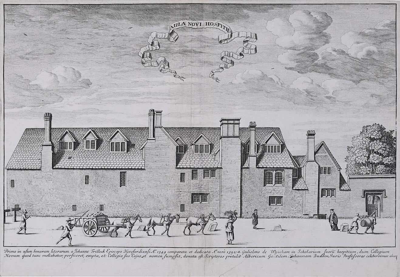 David Loggan St Peter's College Oxford, Aula Novi Hospitii (1675)