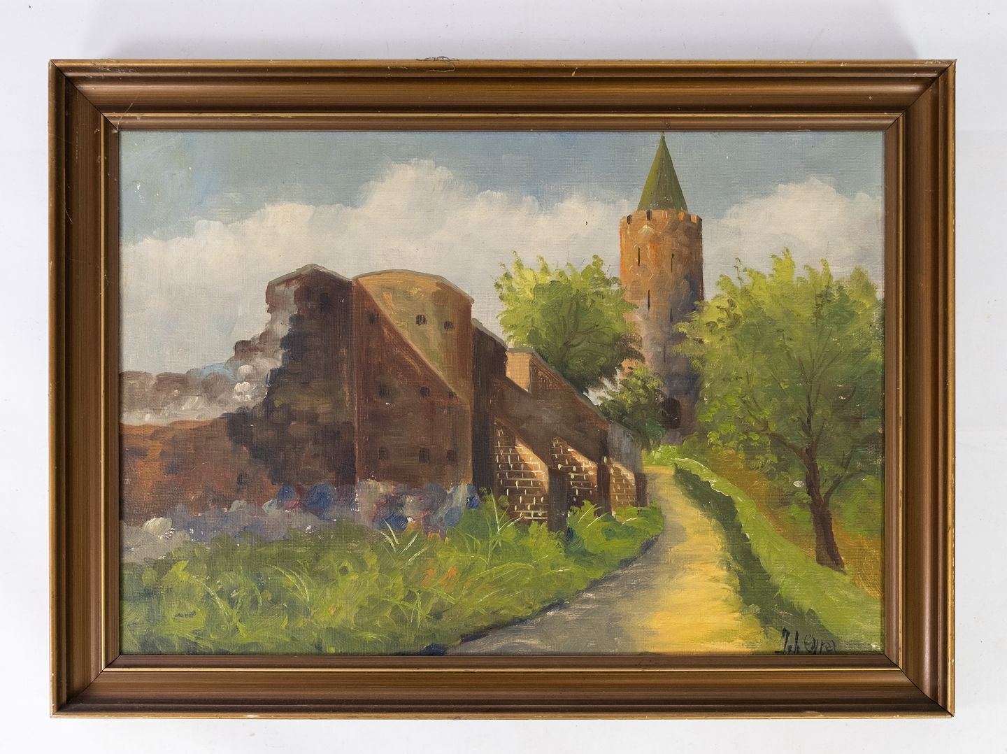 Oil Painting With Wooden Frame And Unknown Signature From The 1930s.