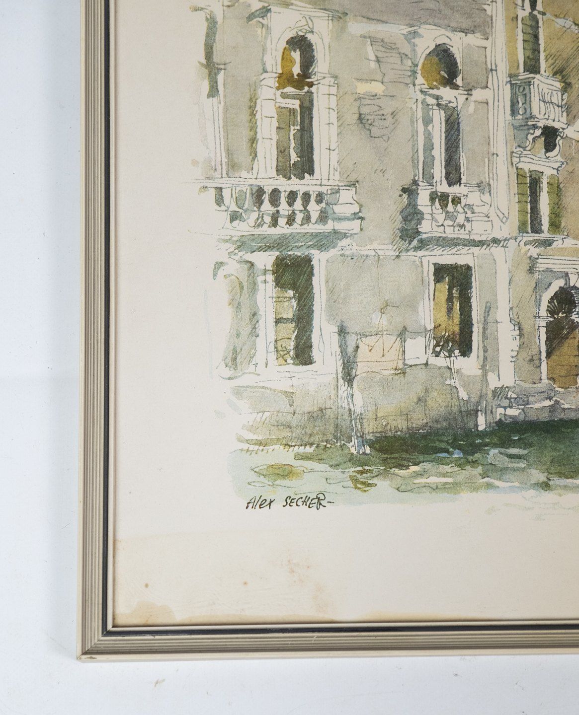 Painting With Motif Of Venice, Signed Alex Secher. photo furniture