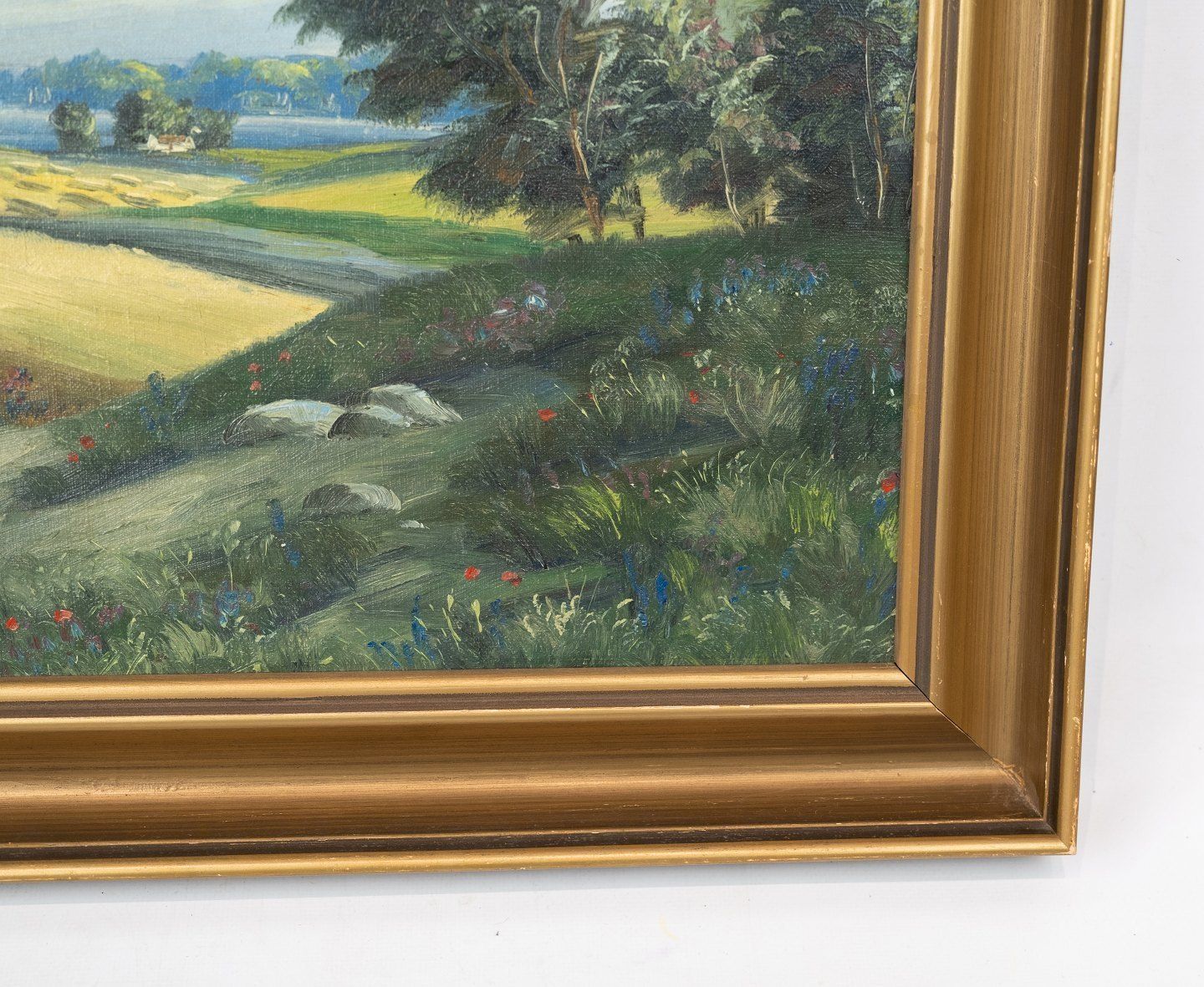 Oil Painting With Natural Motif And Gilded Frame By Carl Leo Frømming. photo furniture