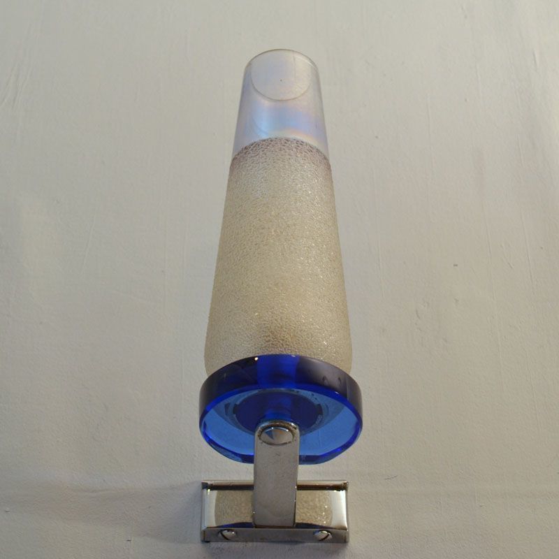 1960s Italian Bathroom Set In Blue Glass And Chrome Attributed To Fontana Arte photo 2500.0
