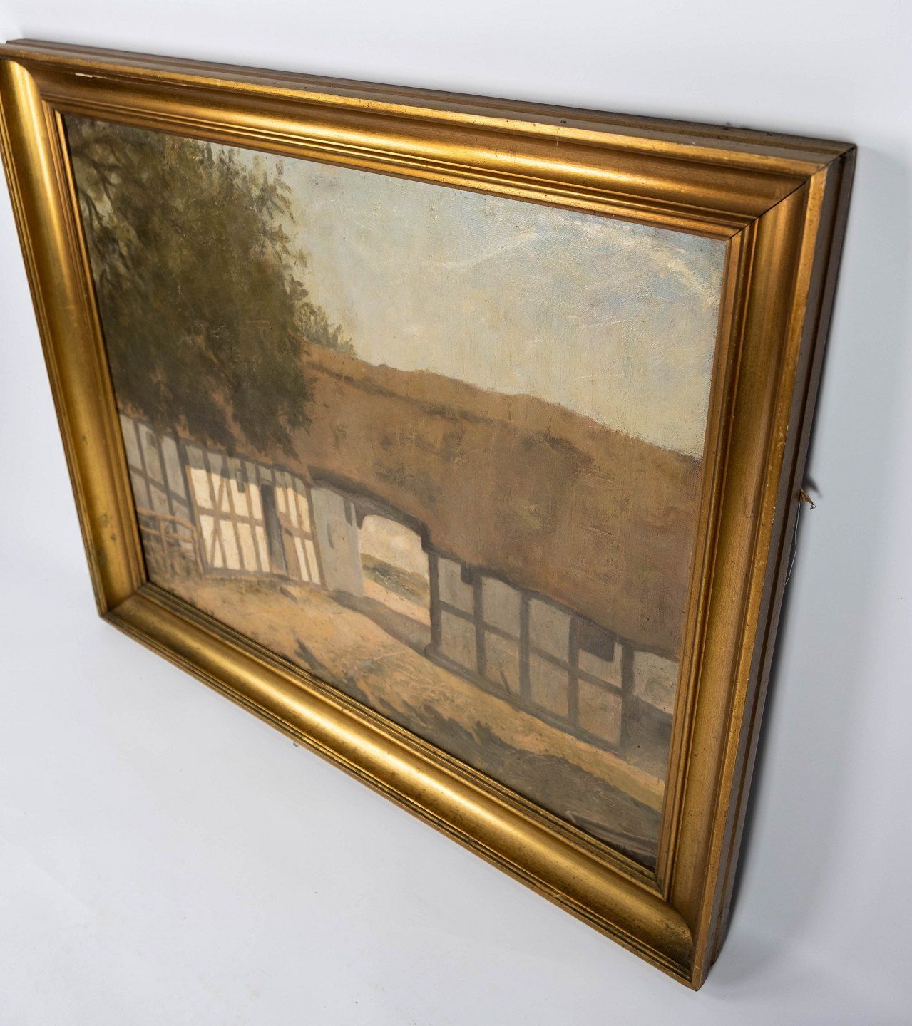 Oil Painting With Land Motif And Gilded Frame, Signed Klr 27. photo Art