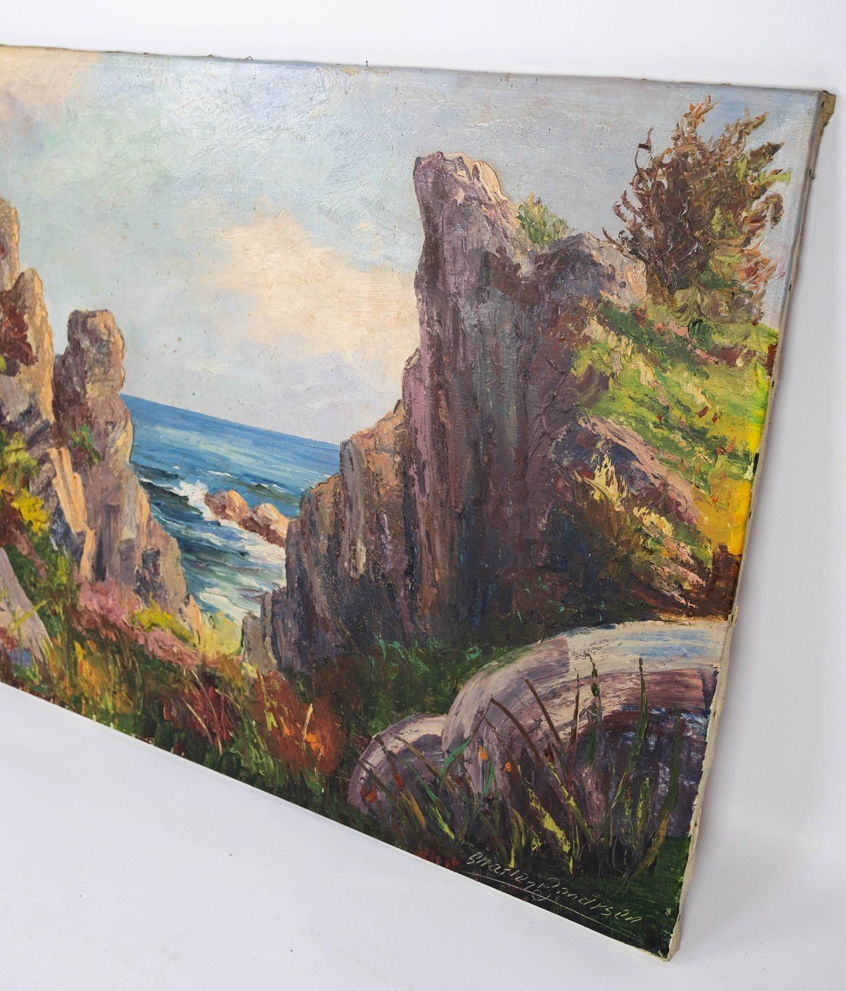 Oil Painting With Natural Motif And With Unknown Signature From The 1930s. photo for sale