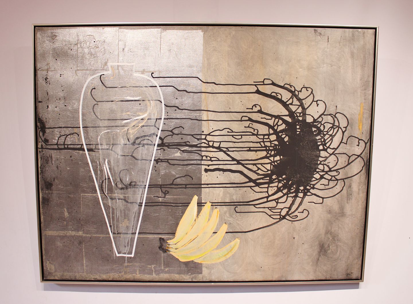 Painting On Canvas By The Danish Artist Anne Tholstrup From 1991.