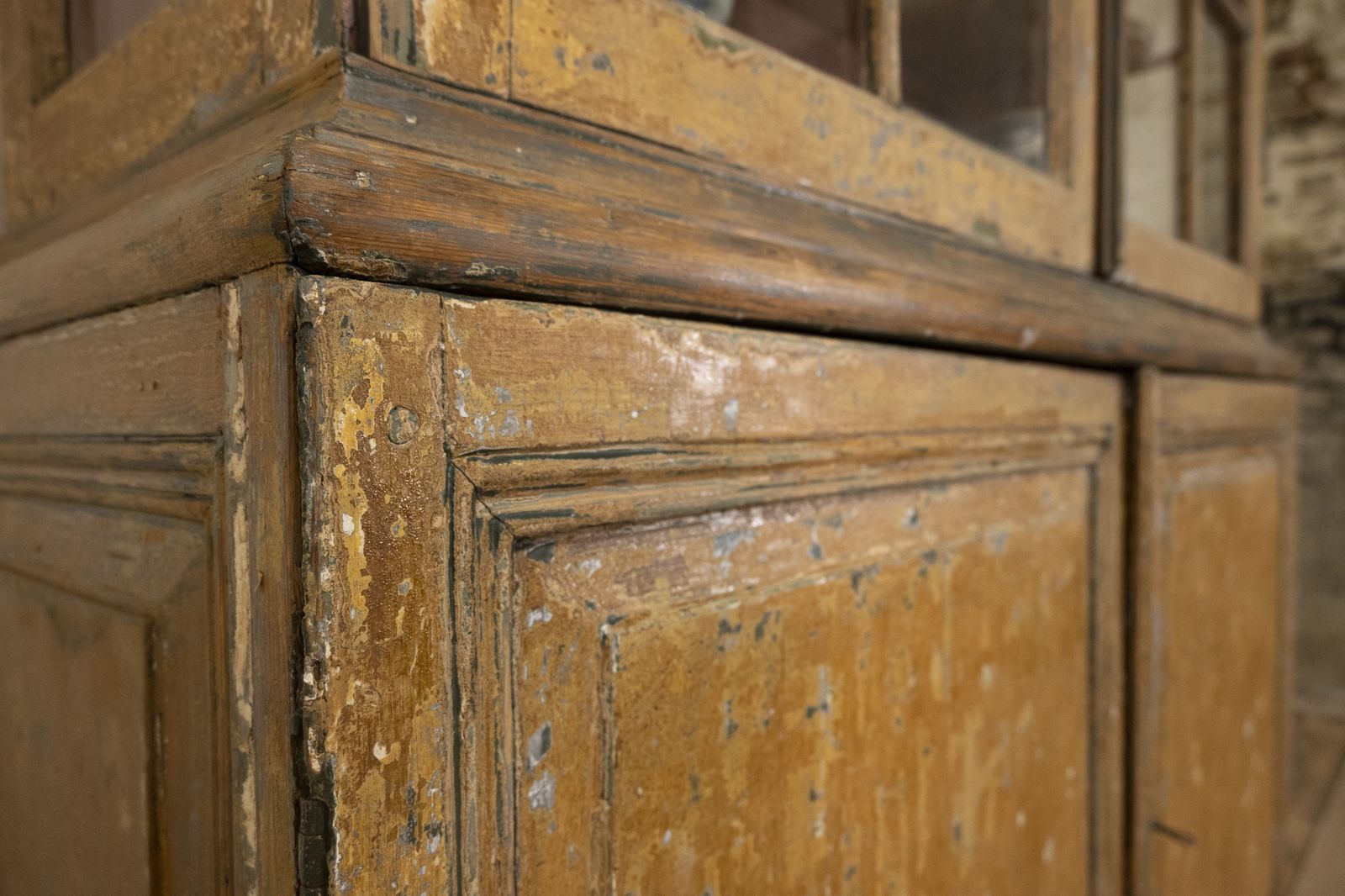 18th Century Dutch Dry Scraped Glazed Vitrine Cabinet photo furniture