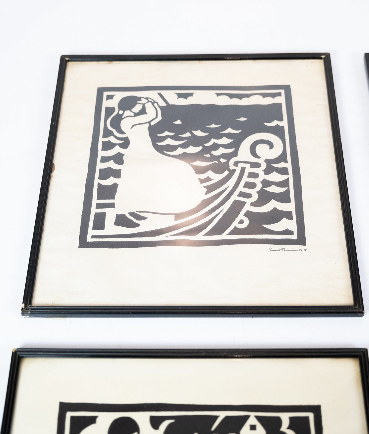 Different Prints In Black And White From 1915 And With Black Frame. photo 385.0