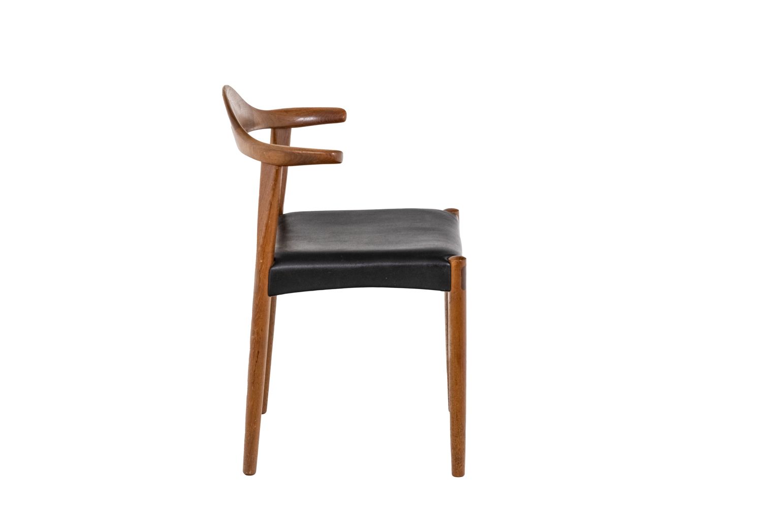 Harry østergaard, Series Of Four "Bull Horn" Teak Chairs, 1950's photo vintage