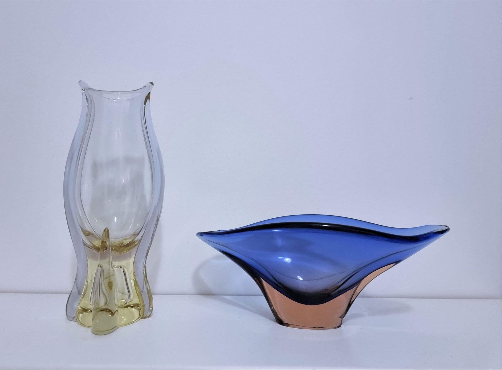 Home Decor Miloslav Klinger For Zbs, Citrine And Neodymium Colour Change Sommerso Vase, 1960s 70s, Czech, Rare photo