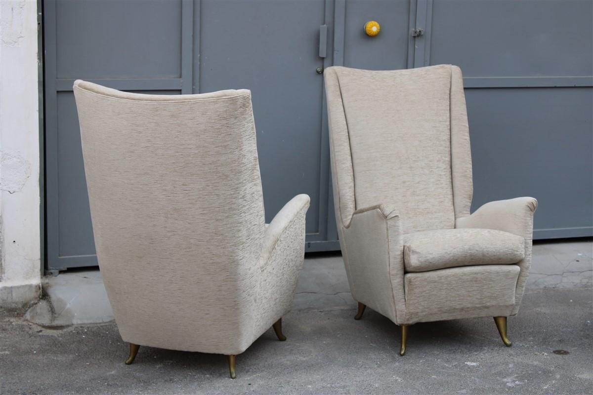 photo vintage Mid Century Italian Pair Of Armchairs Bergamo Studio Tecnico Isa Gio Ponti Style