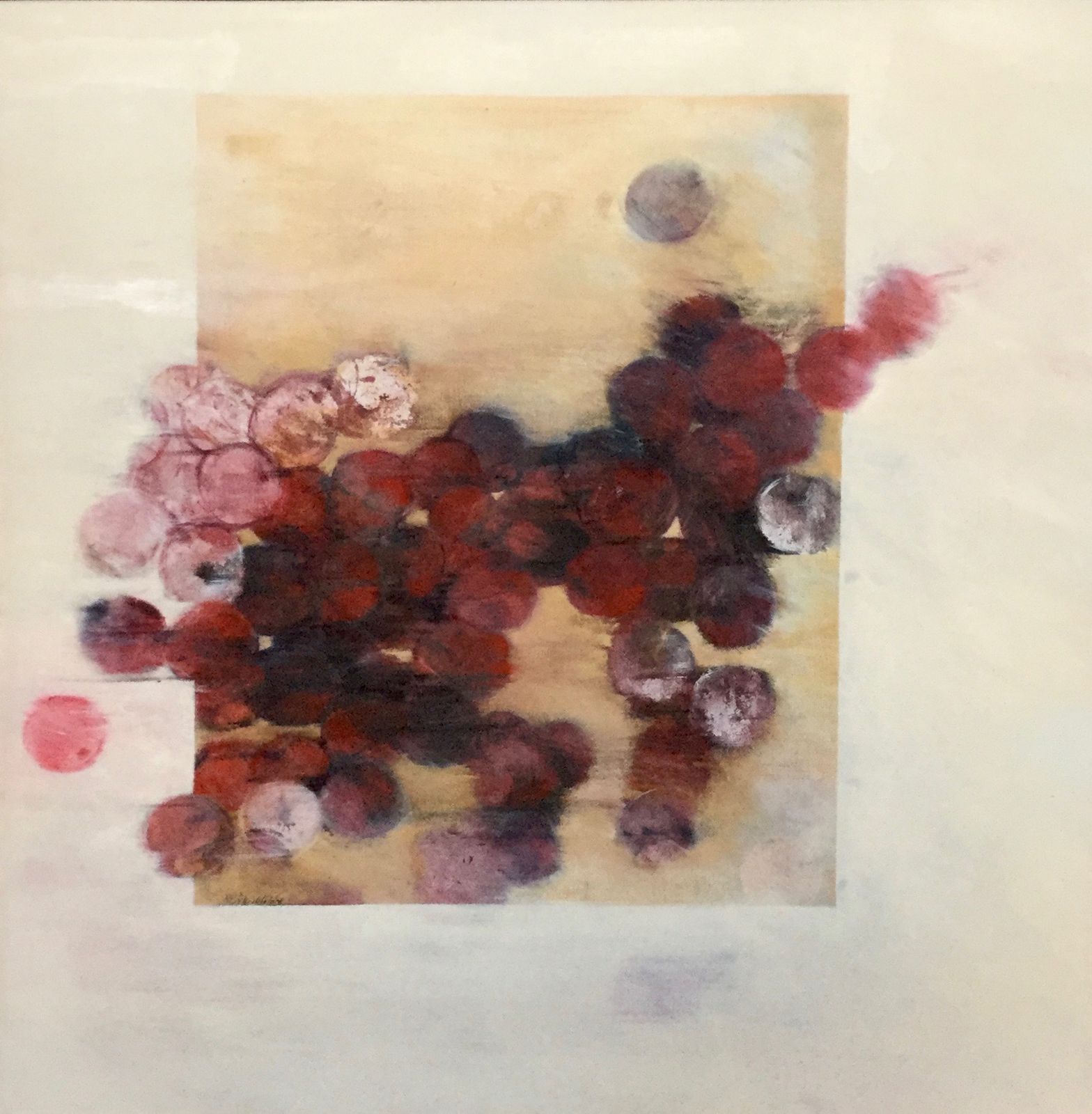 Contemporary Mixed Media Painting On Canvas With Frame