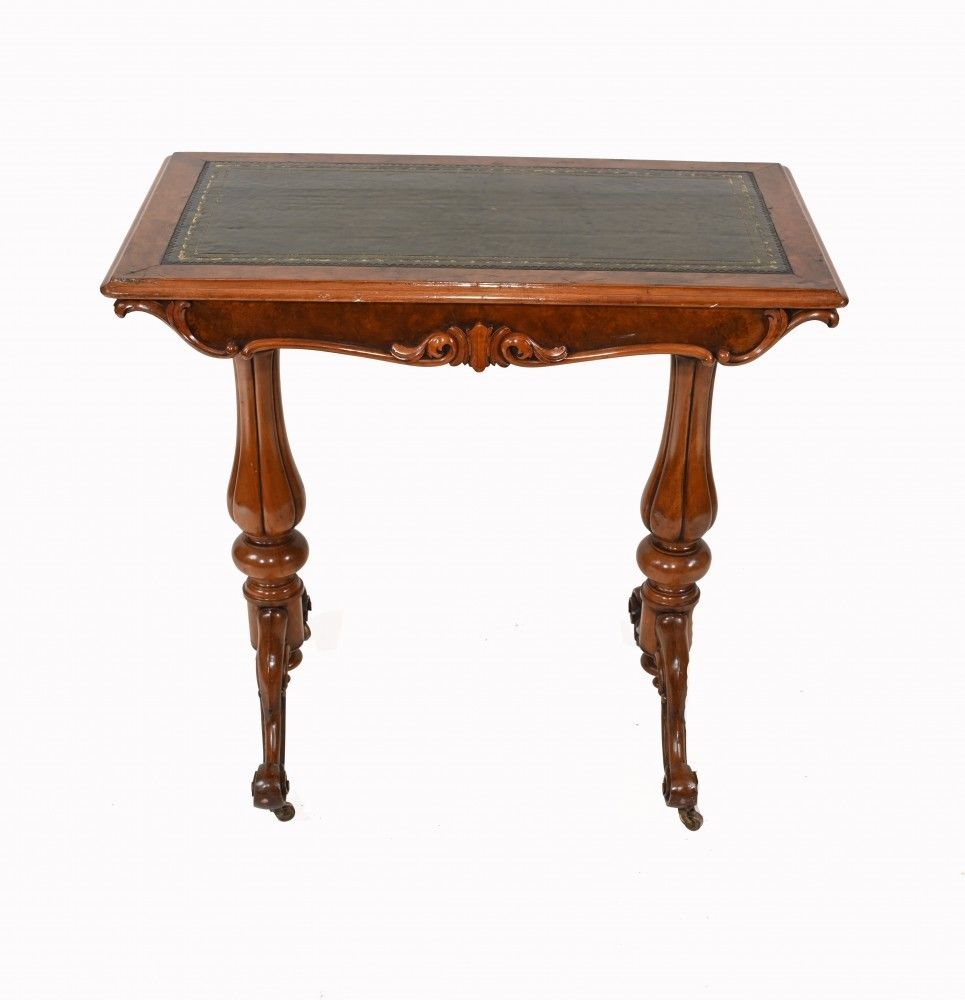 Victorian Writing Table Walnut Tulip Leg Desk 1880 photo Furniture