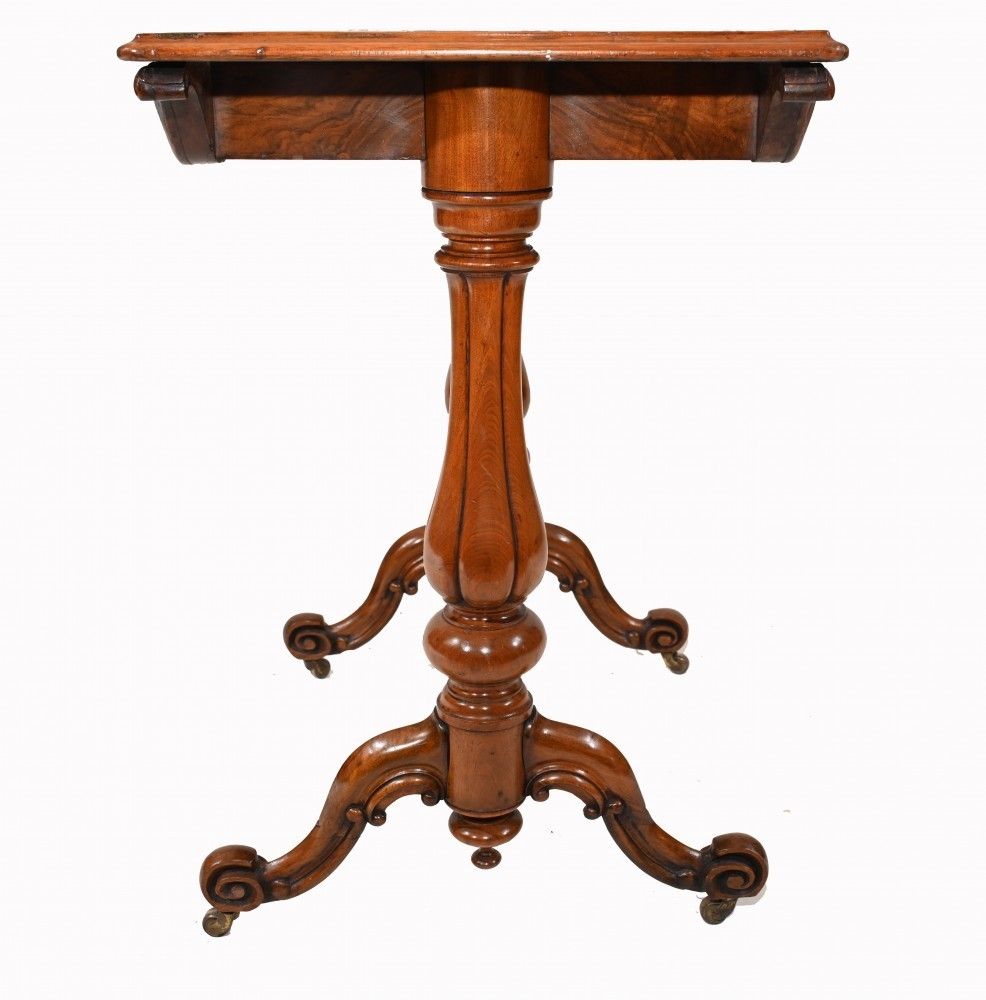 Victorian Writing Table Walnut Tulip Leg Desk 1880 photo vinterior