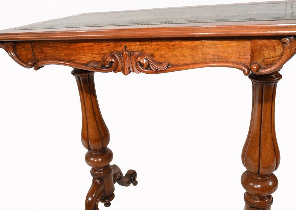 photo furniture Victorian Writing Table Walnut Tulip Leg Desk 1880