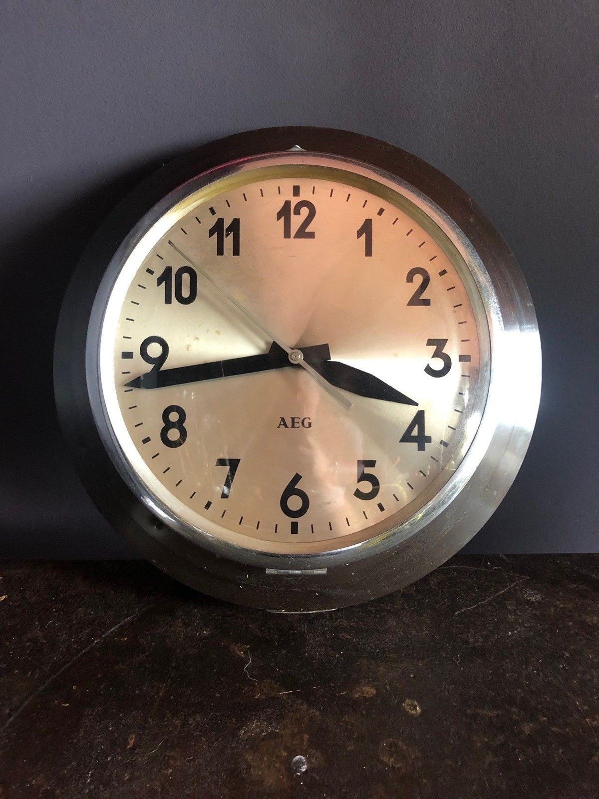 Large Aeg Factory Clock, 1960s