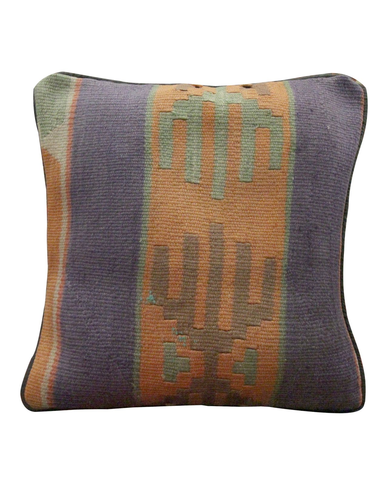 Tribal Wool Kilim Scatter Cushion Handmade Orange Purple Pillow Cover  37x40cm photo for sale