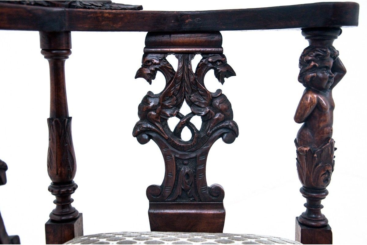 Historic Horn Armchair, Western Europe, Turn Of The 19th And 20th Centuries. photo vintage
