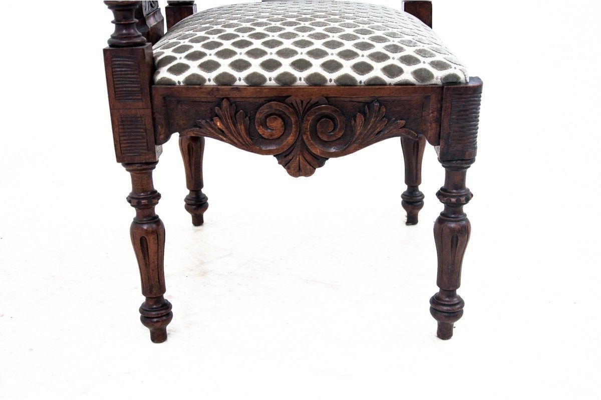 Furniture Historic Horn Armchair, Western Europe, Turn Of The 19th And 20th Centuries. photo