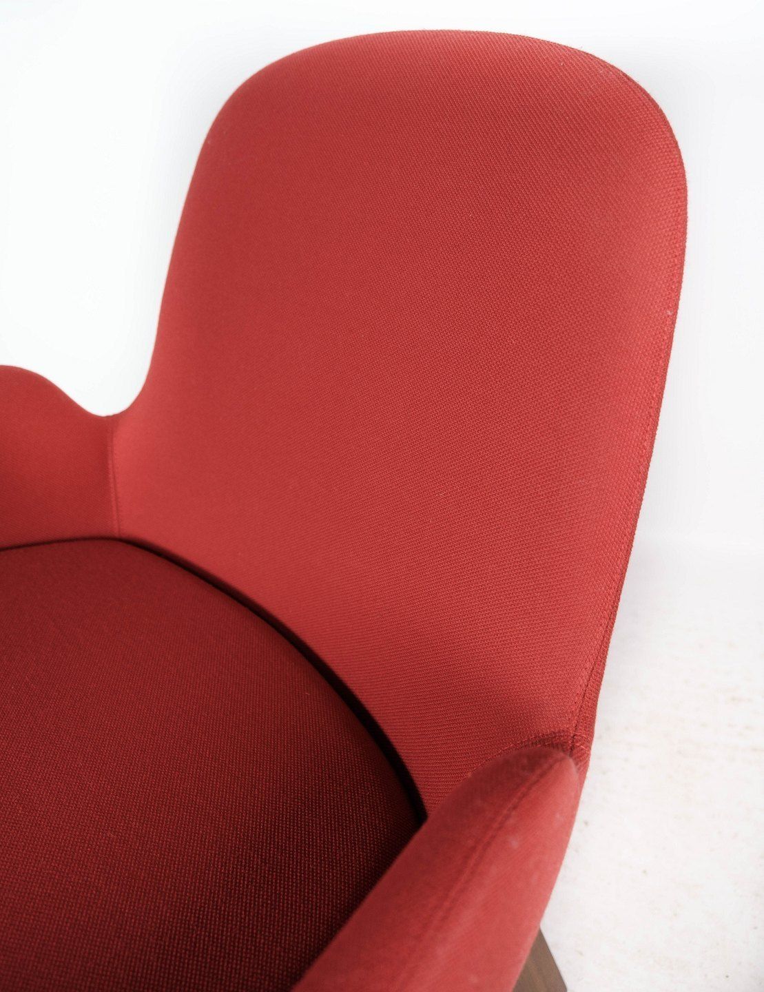 Armchair With Walnut Legs And Upholstered With Red Fabric Of Danish Design For Normann Copenhagen. photo 625.0