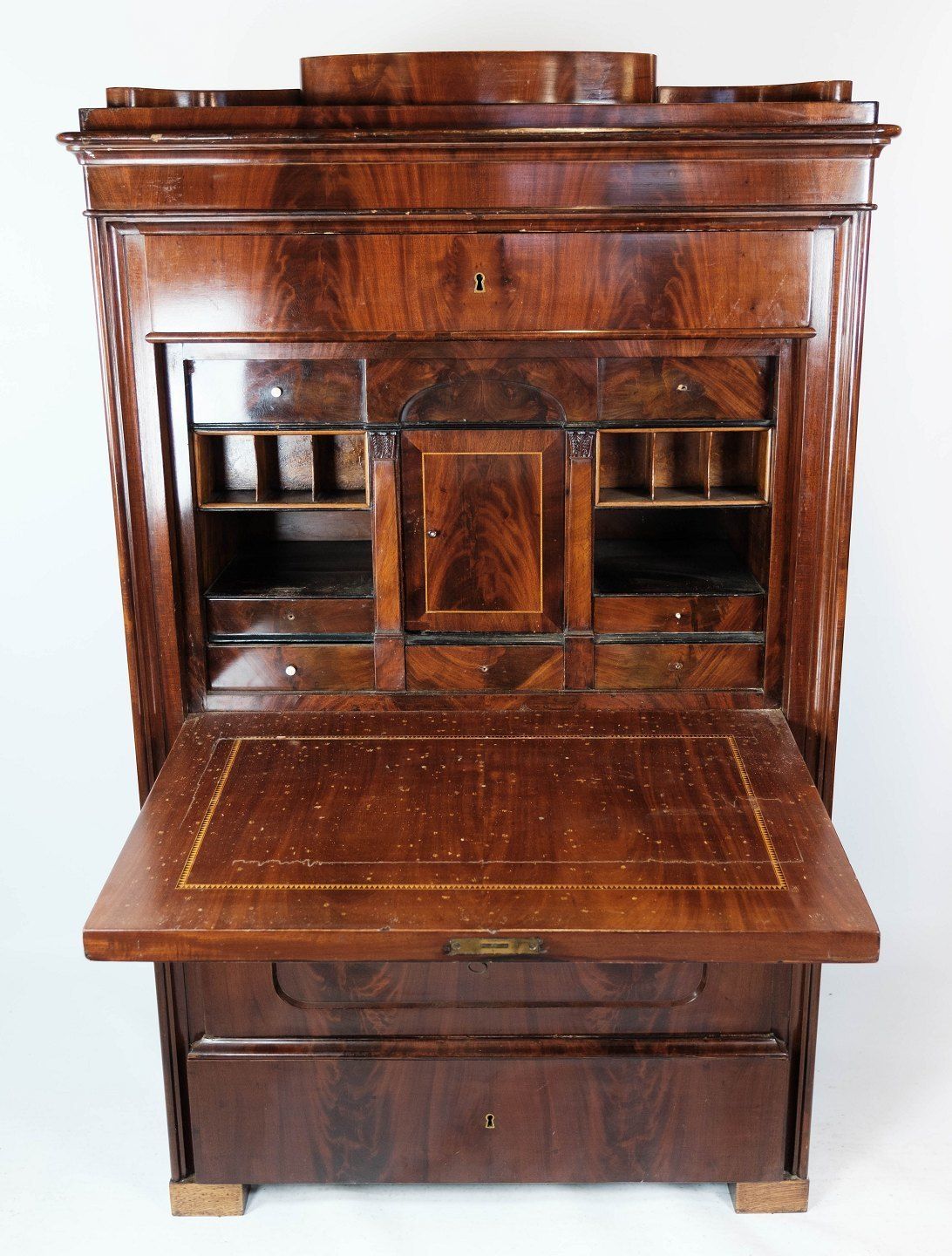 Secretary Of Mahogany With Intarsia, From The 1840s photo furniture