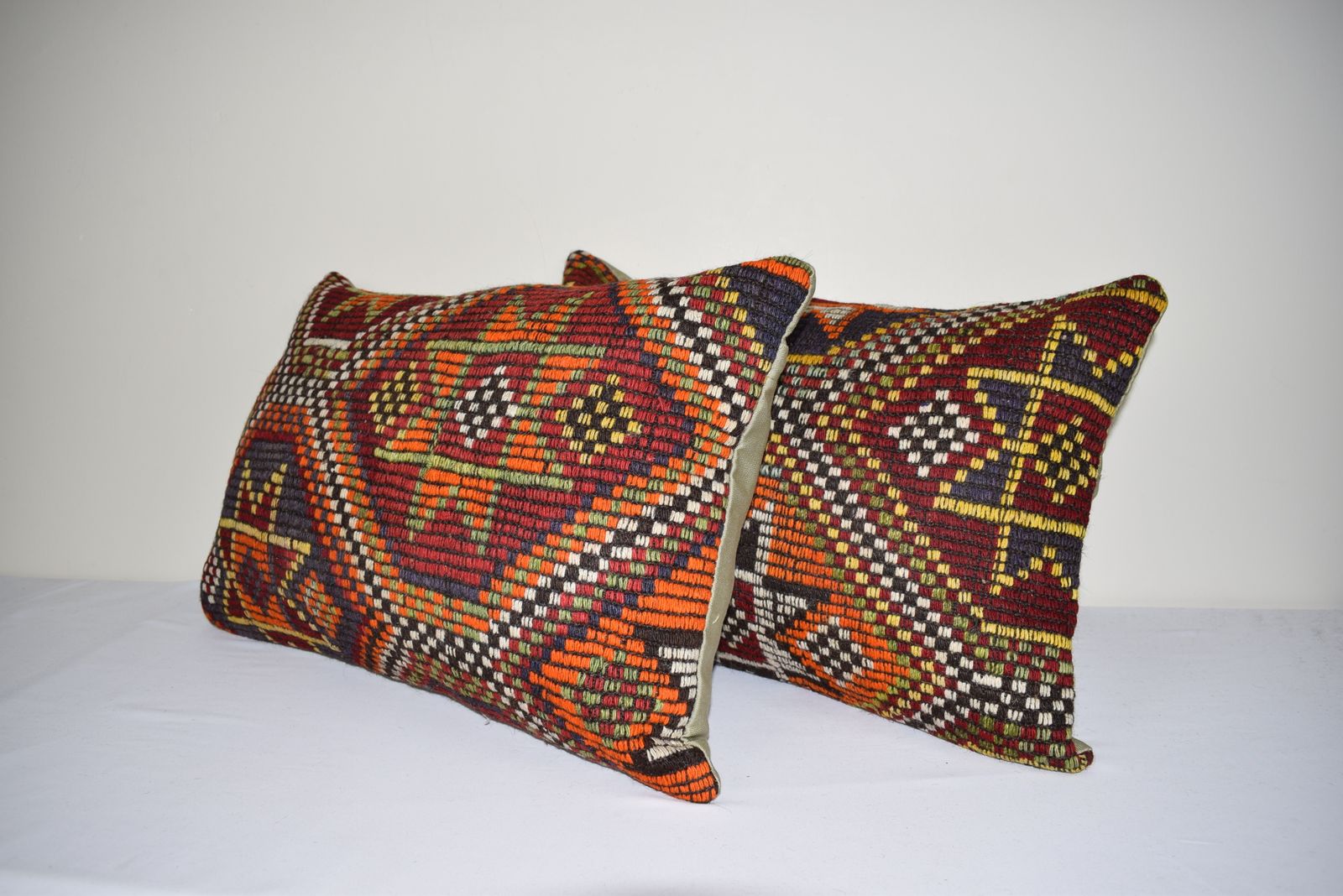 Turkish Kilim Cushion Covers, Set Of 2 40x60 Cm photo furniture