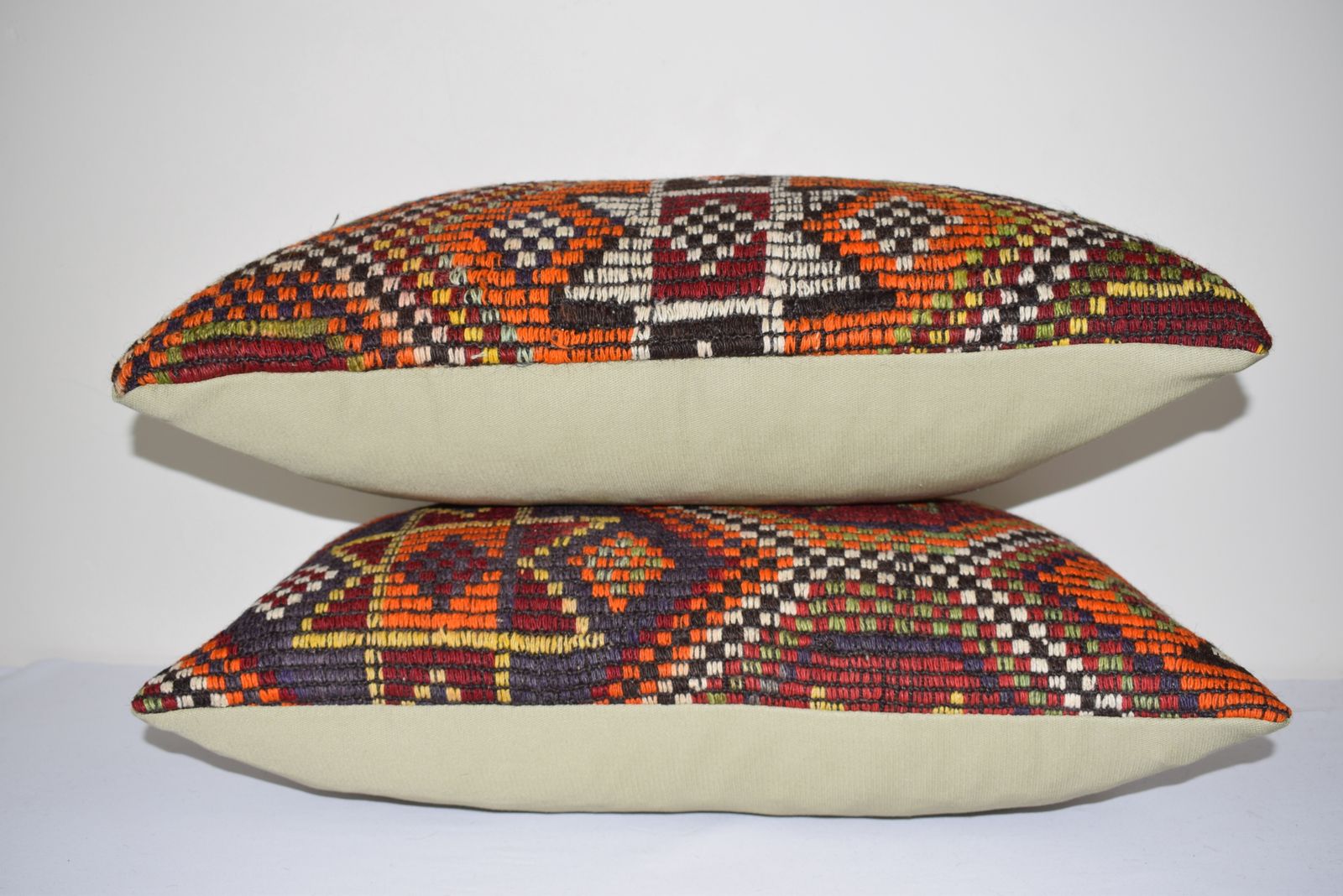 Turkish Kilim Cushion Covers, Set Of 2 40x60 Cm photo for sale