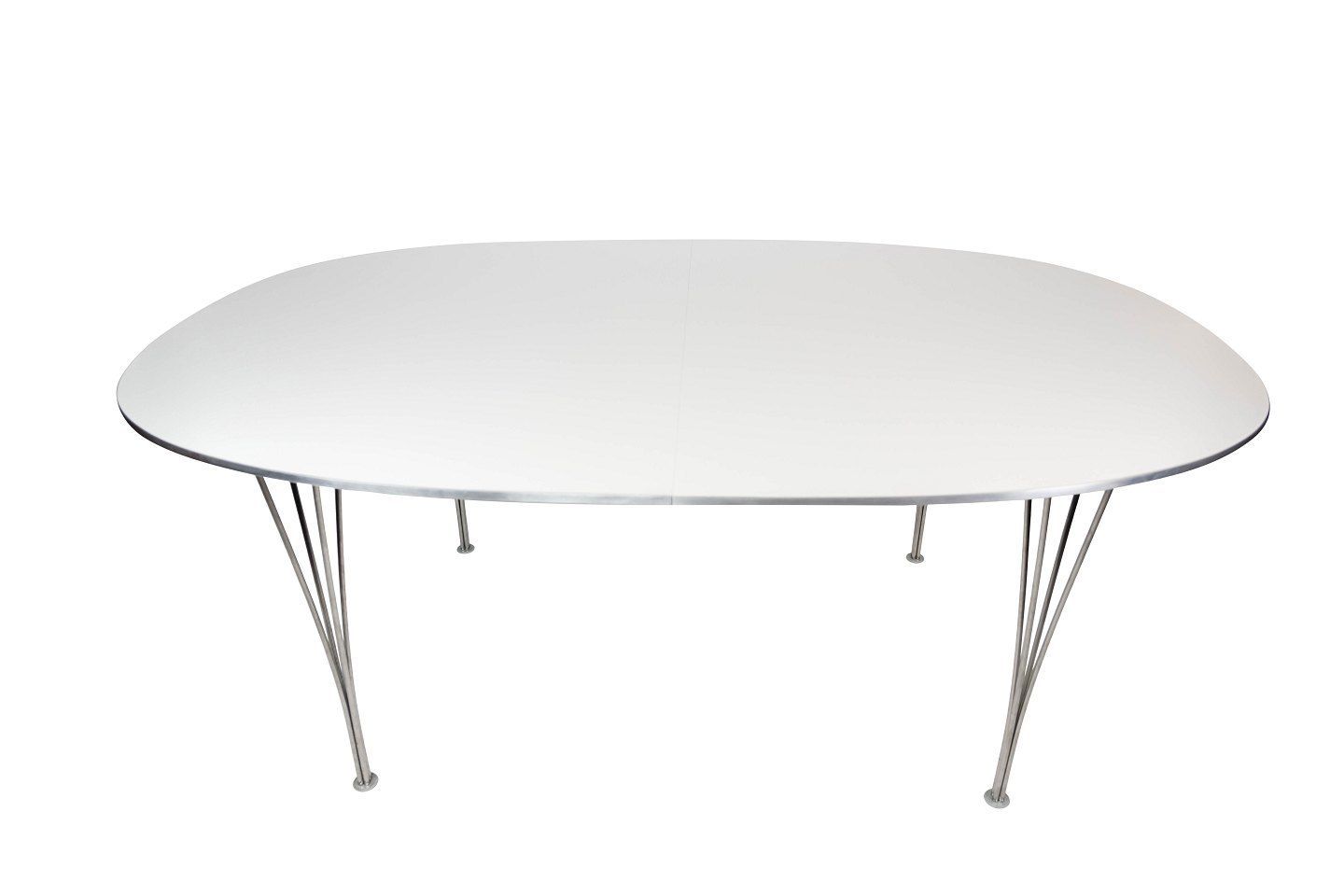 Super Ellipse Dining Table With White Laminate Designed By Piet Hein And Arne Jacobsen, And Manufactured By Fritz Hansen In 1998. photo furniture