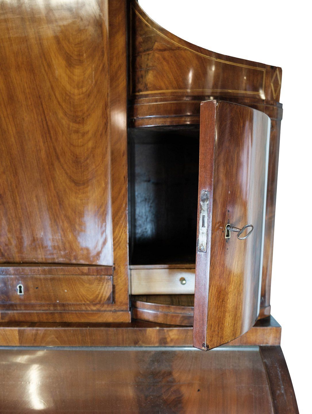 Large Late Empire Chatol Of Hand Polished Mahogany With Marquetry From The 1820s. photo Furniture