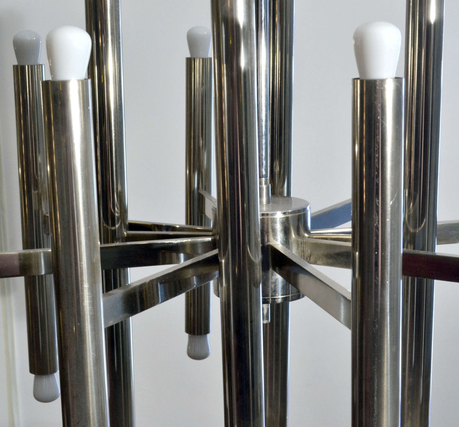 Minimal Chandelier In Nickel By Sciolari With 24 Lights photo furniture