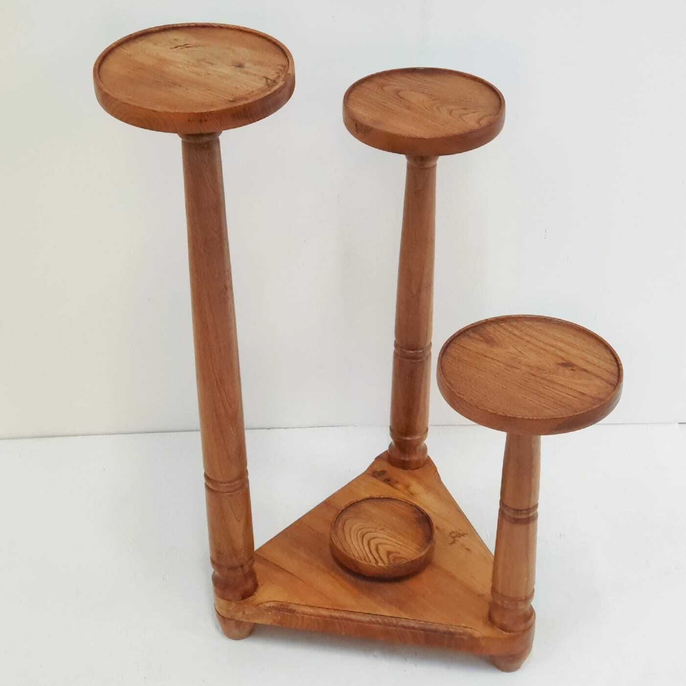Vintage Houten Plantenrek Met 4 Niveaus, Ca. Jaren 1950