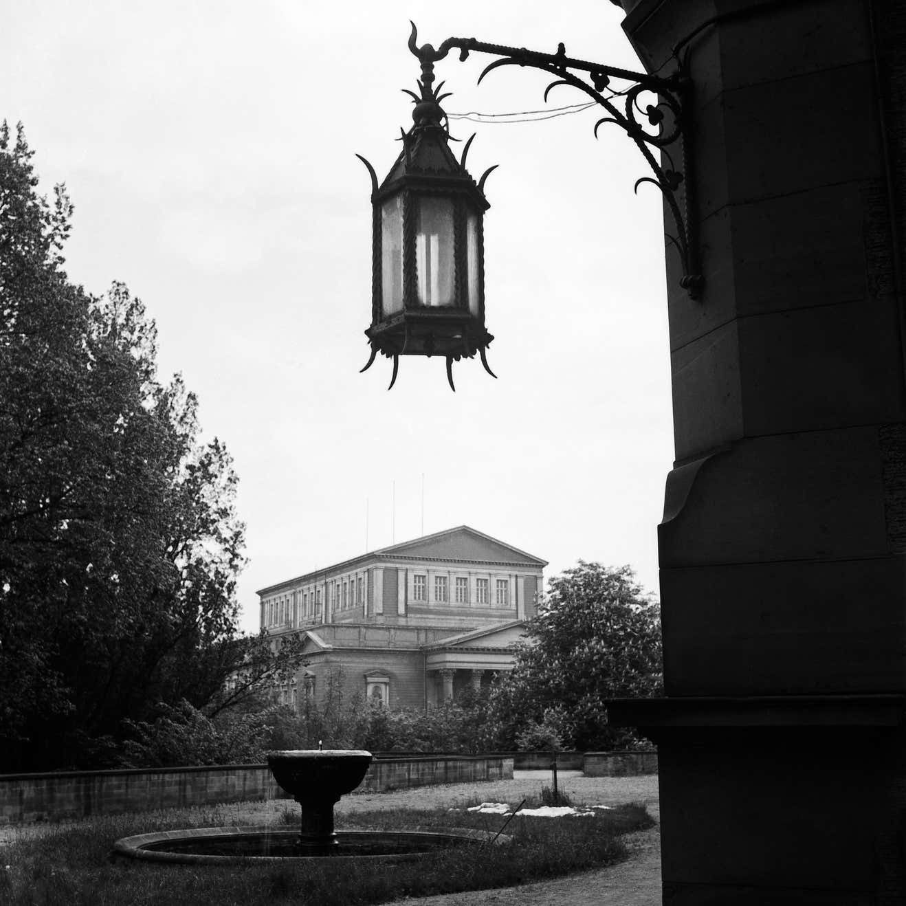 Karl Heinrich Lämmel Darmstadt Theatre With Lantern In Front, Germany 1938 Printed Later 1938/2021