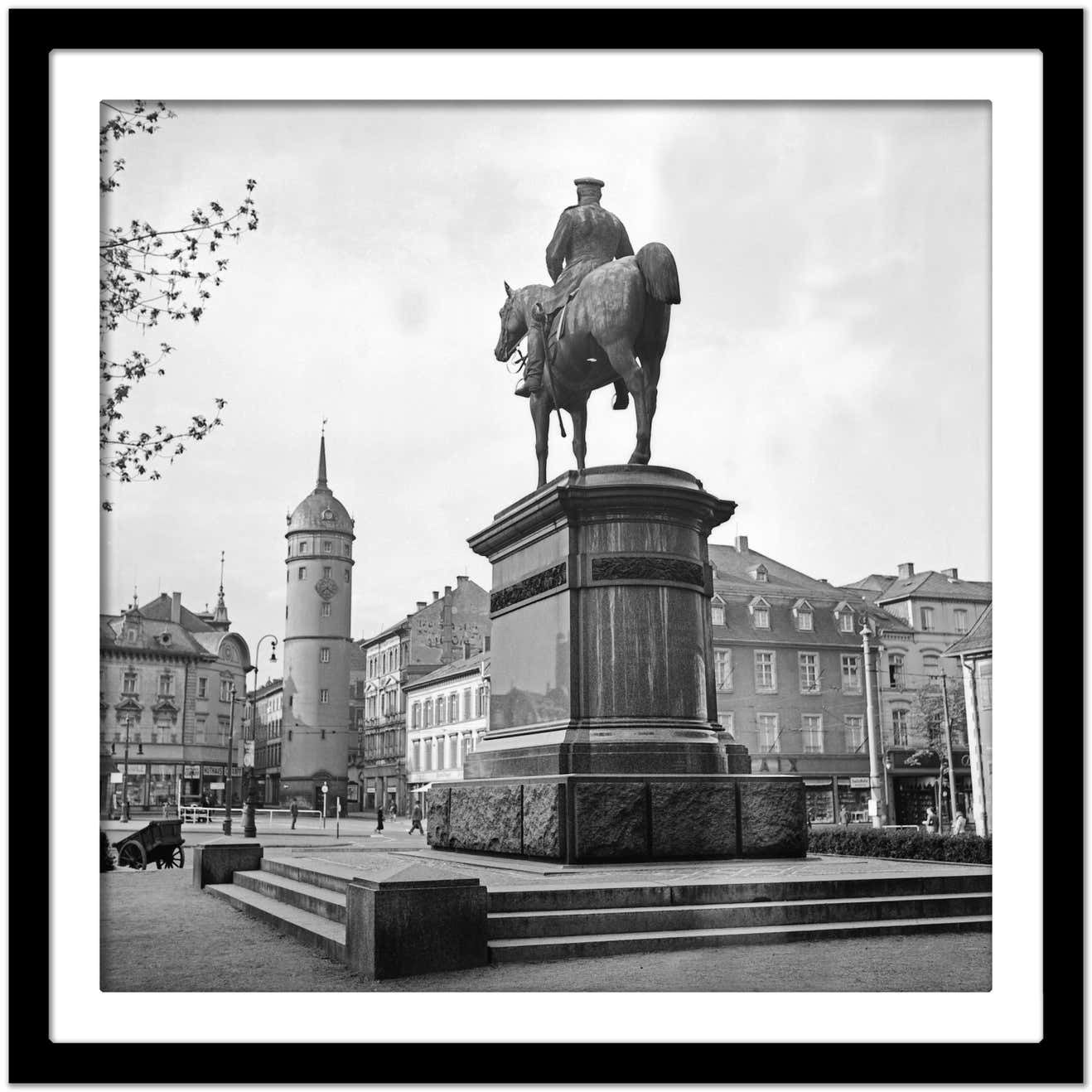 Karl Heinrich Lämmel Market Square With Monument Louis IV Darmstadt, Germany 1938 Printed Later 1938/2021 photo Art
