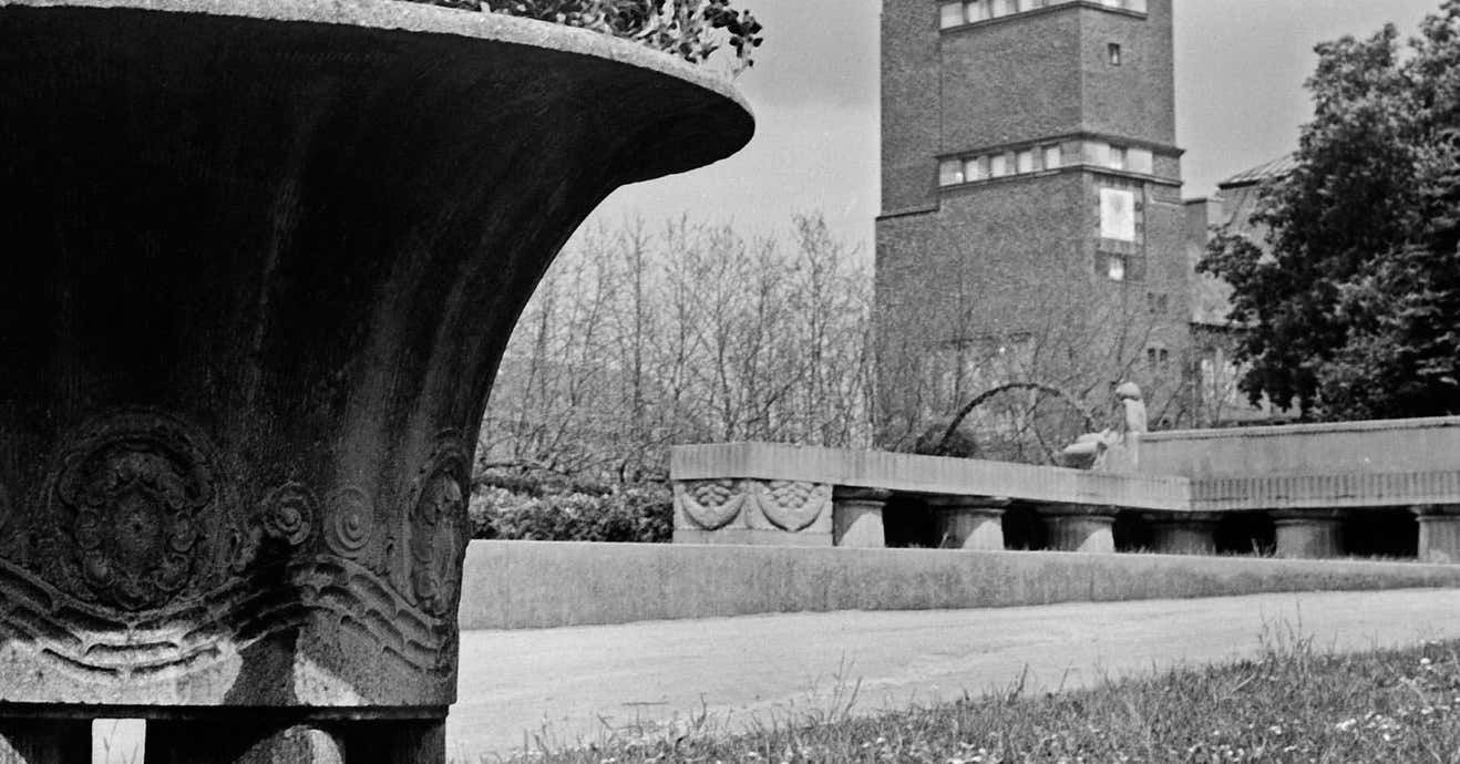 Karl Heinrich Lämmel Flowers Hochzeitsturm Tower Mathildenhoehe Darmstadt Germany 1938 Printed Later 1938/2021 photo furniture