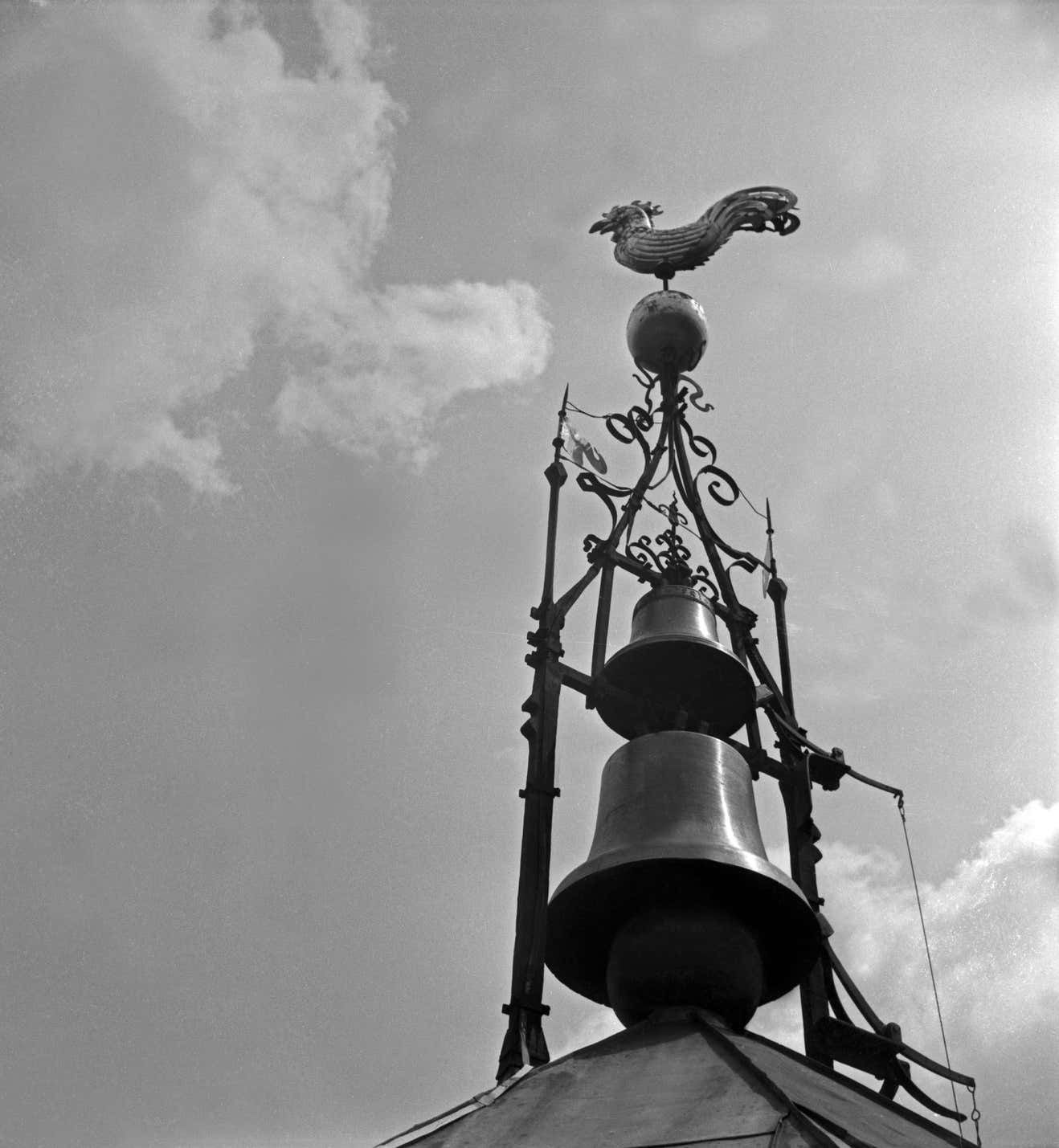 Karl Heinrich Lämmel Weather Vane Bells At Top Of Belfry Stuttgart, Germany 1935, Printed Later 1935/2021