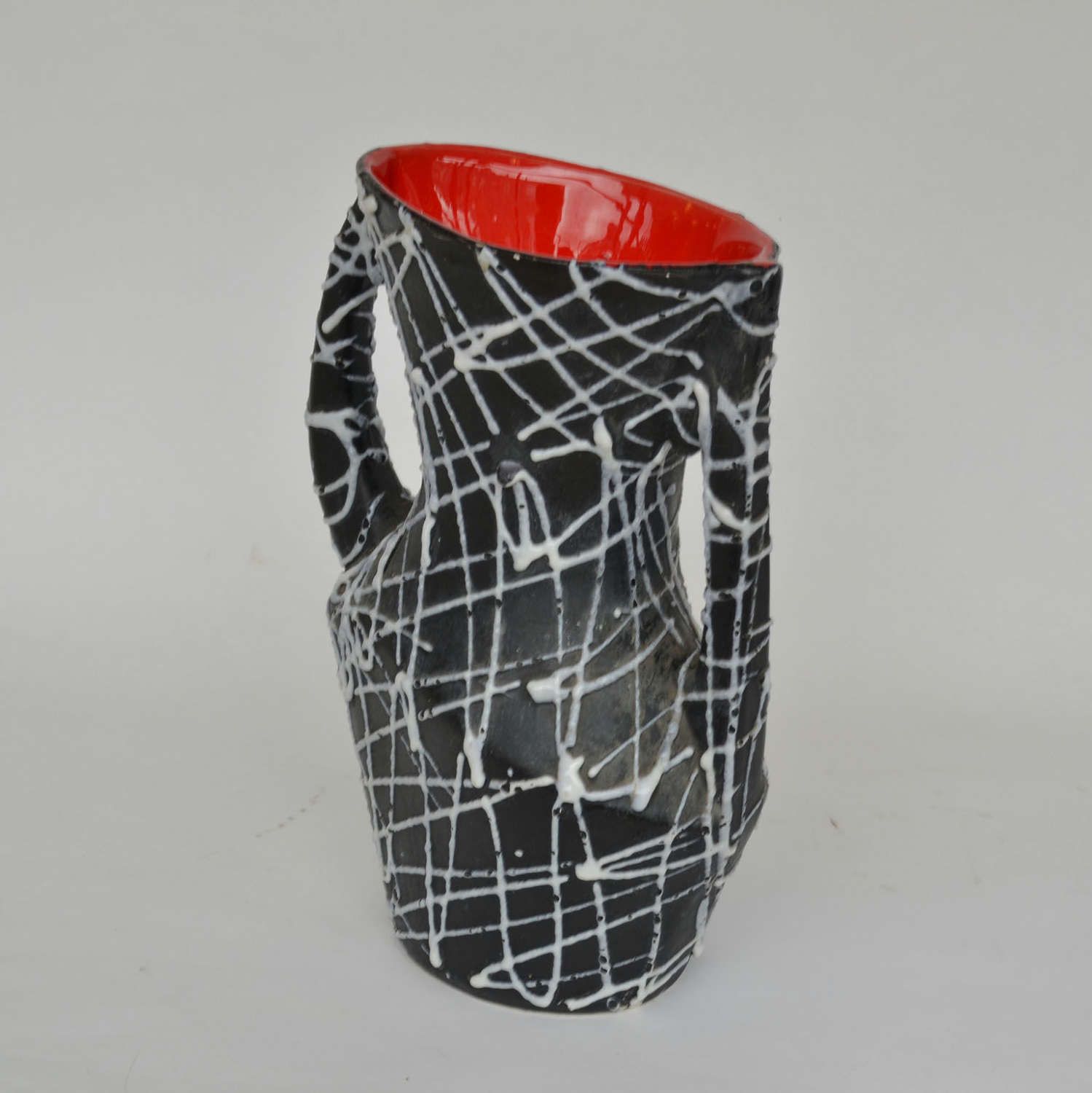 Home Decor Set Of Three Vallauris Ceramic Vases In Black & White photo