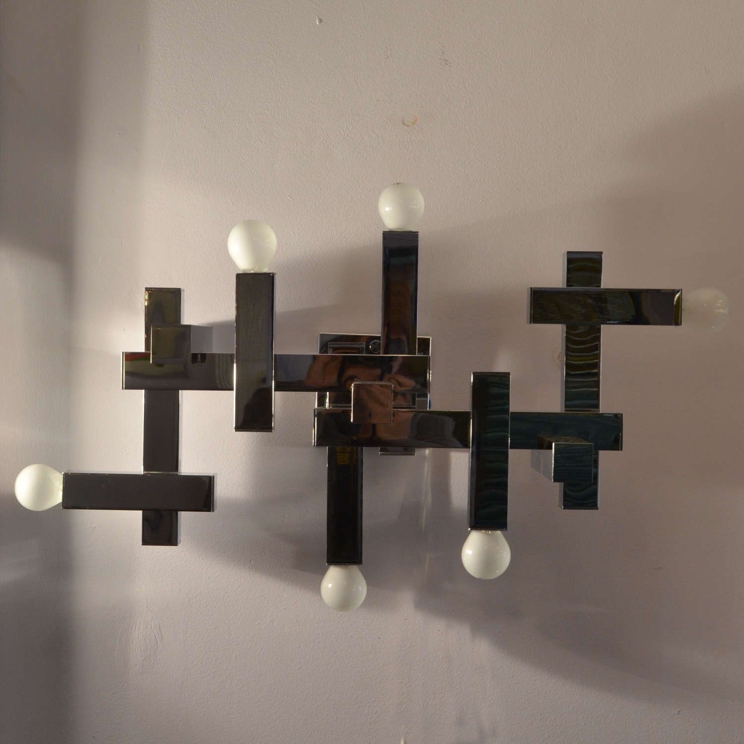 Flush Mount Chrome Pendant Or Wall Light Sciolari, Italy photo 1650.0