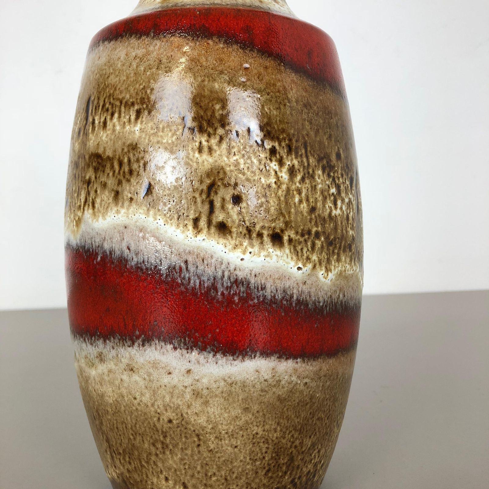 photo vinterior Fat Lava Ceramic Pottery Vase Heinz Siery Carstens Tönnieshof, Germany, 1970s