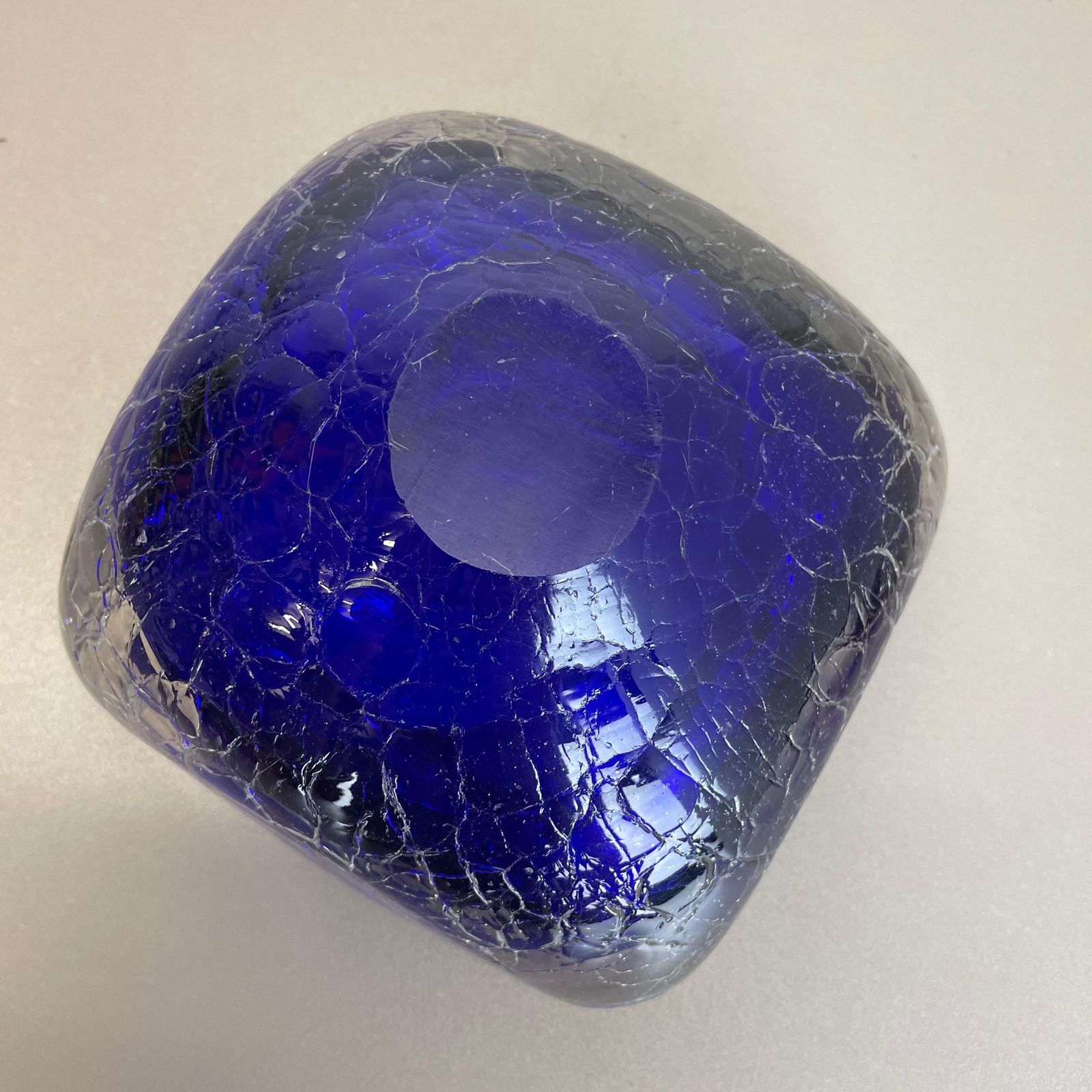 photo vinterior Set Of 2 Murano Glass Crack Structure Bowl Shells Ashtray Element, Italy, 1970s