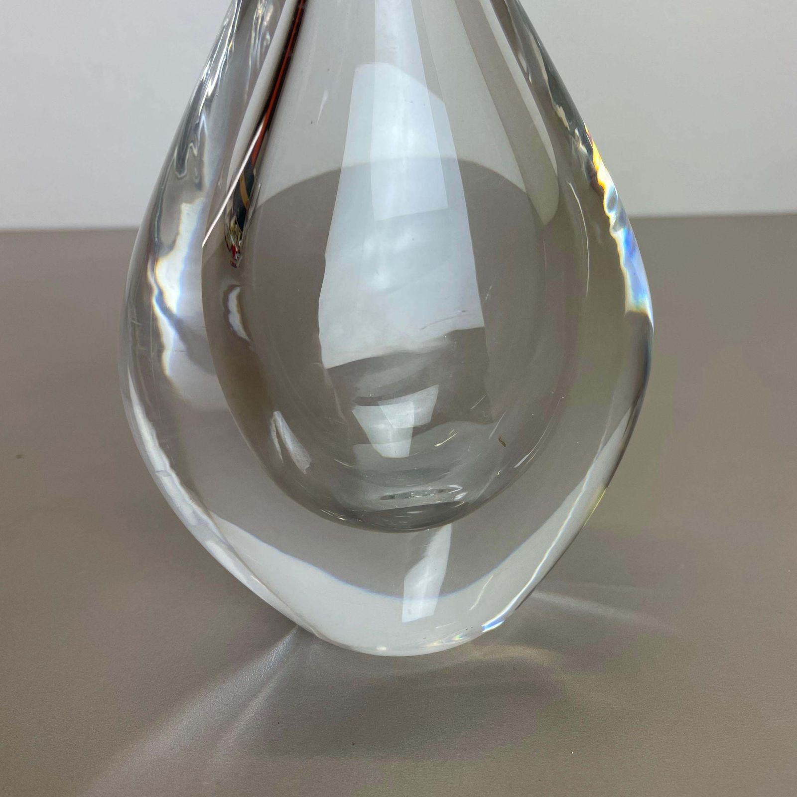 photo vintage Large 1,8kg Sven Palmqvist Lucid Drop Glass Vase For Orrefors, Sweden, 1970s